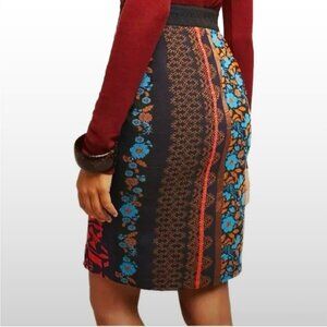 Anthropologie Dolan Floral Jacquard Pencil Skirt Size Large NWOT